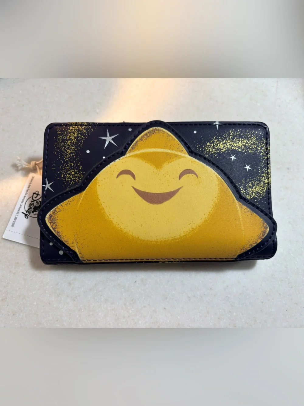 Disney Parks Loungefly Navy Wallet with Gold Star Dust